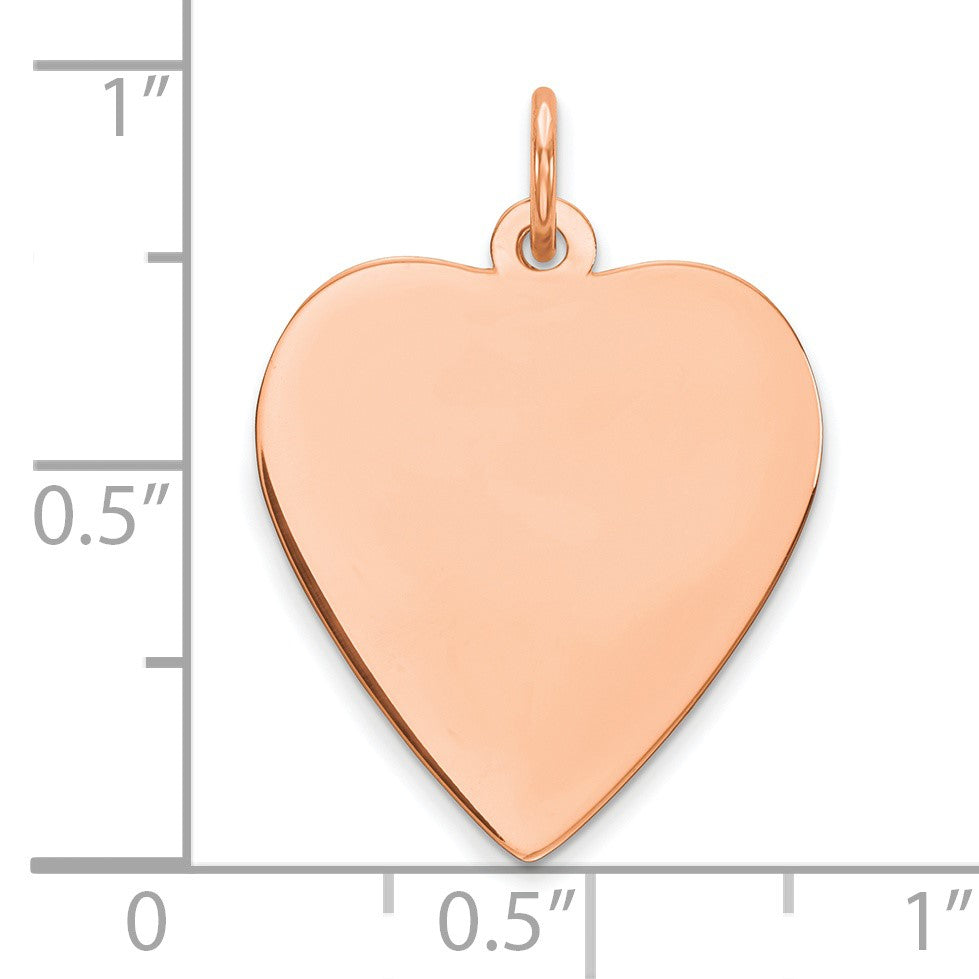 Sterling Silver RG Plated Engraveable Heart Polished Front/Satin Back Disc