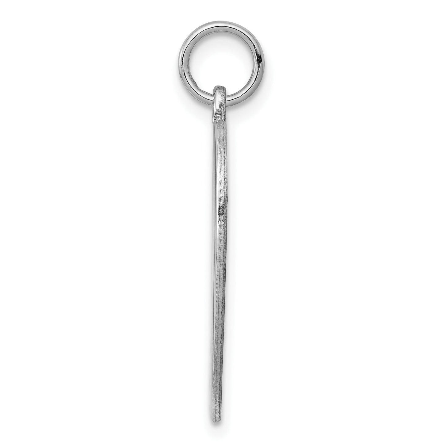 Sterling Silver Rh-plt Engraveable Heart Polished Front/Back Disc Charm