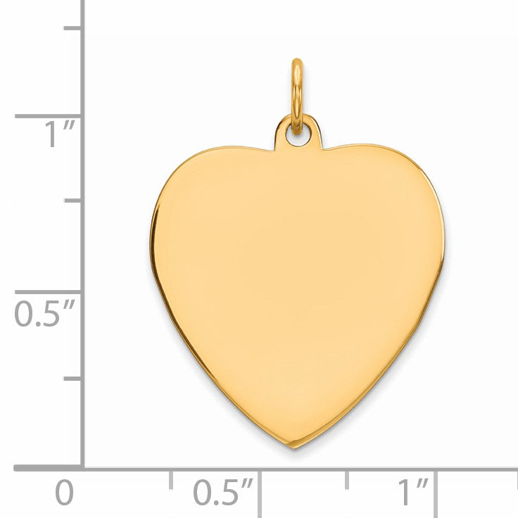 Sterling Silver GP Engraveable Heart Polished Disc Charm