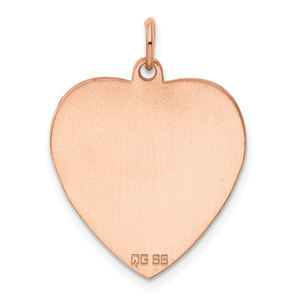 Sterling Silver RG Plated Engraveable Heart Polished Front/Satin Back Disc