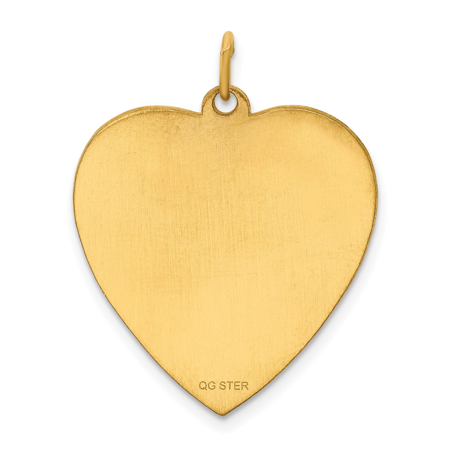 Sterling Silver GP Engraveable Heart Polished Disc Charm