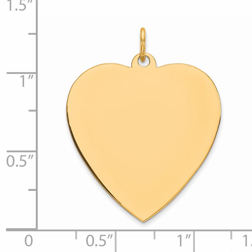 Sterling Silver GP Engraveable Heart Polished Disc Charm