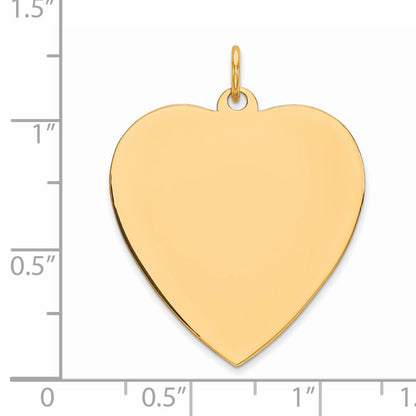 Sterling Silver GP Engraveable Heart Polished Disc Charm
