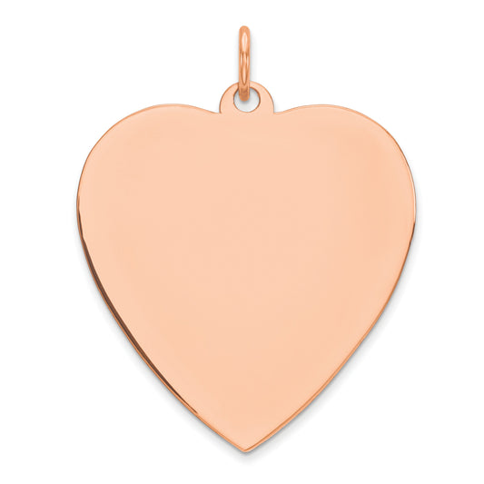 Sterling Silver RG Plated Eng. Heart Polish Front/Satin Back Disc Charm