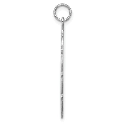 Sterling Silver Rh-plt Engraveable Polished Front/Satin Back Disc Charm