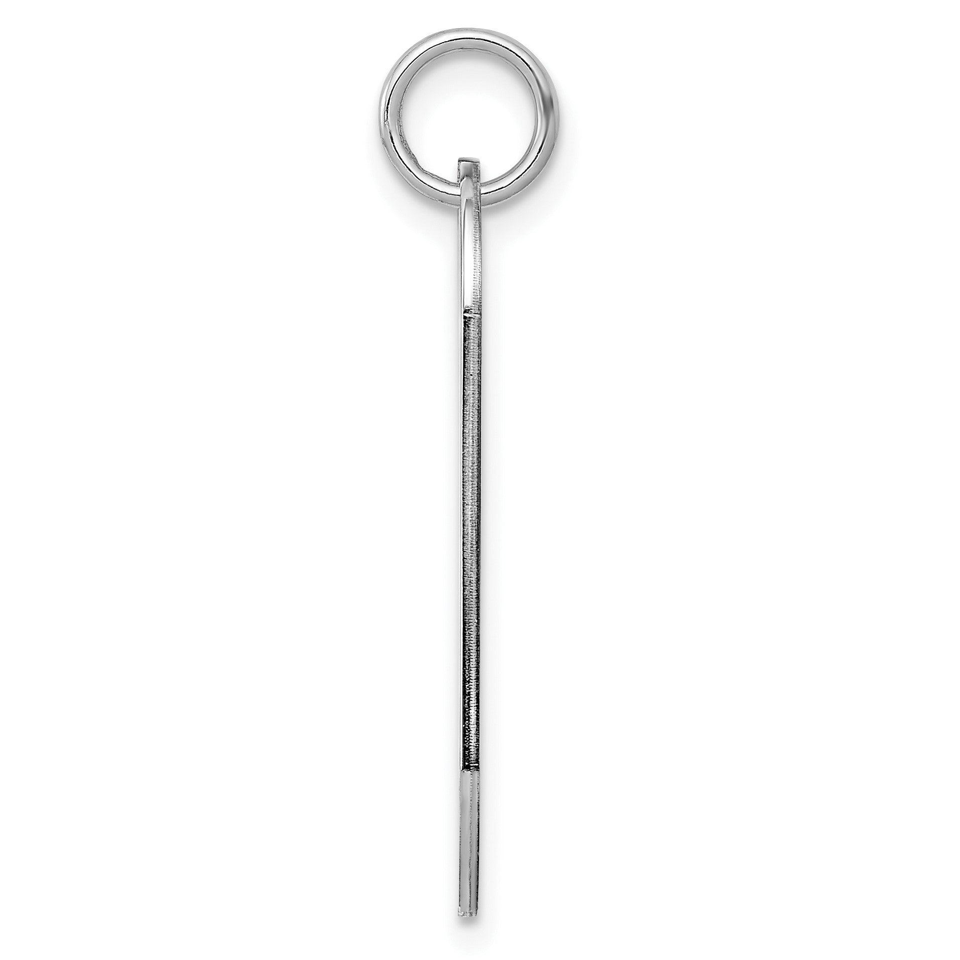 Sterling Silver Rh-plt Engravable Dog Tag Polished Front/Back Disc Charm
