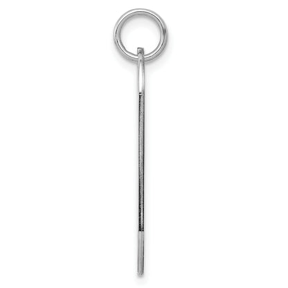 SSilver Rh-plt Engravable Dog Tag Polished Front/Satin Back Disc Charm