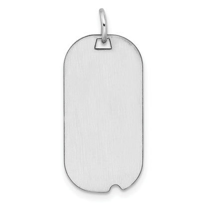 Sterling Silver Rh-plt Engravable Dog Tag Polished Front/Back Disc Charm