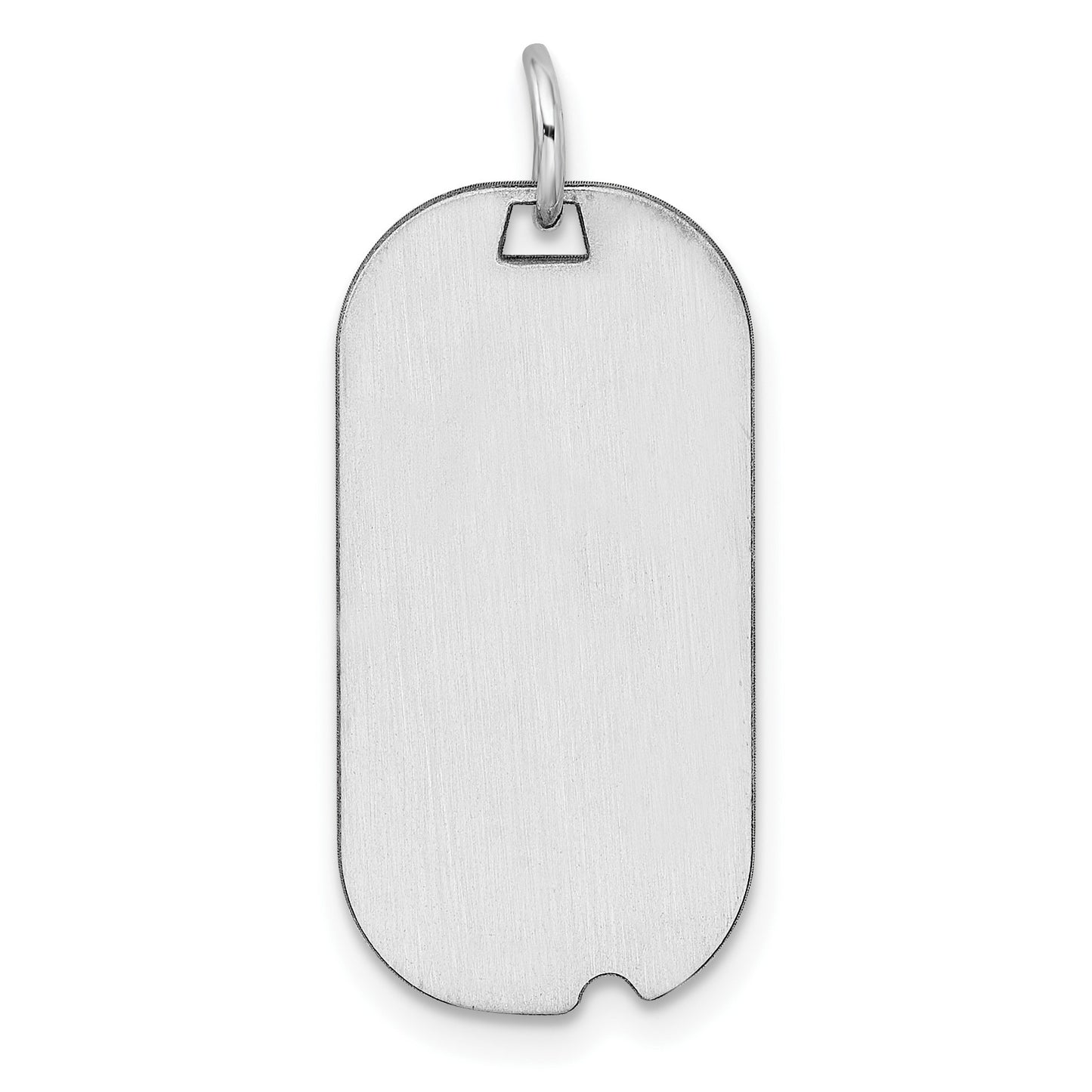 SSilver Rh-plt Engravable Dog Tag Polished Front/Satin Back Disc Charm