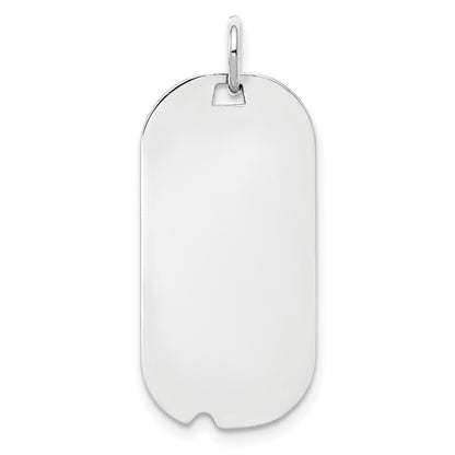 Sterling Silver Rh-plt Engravable Dog Tag Polished Front/Back Disc Charm