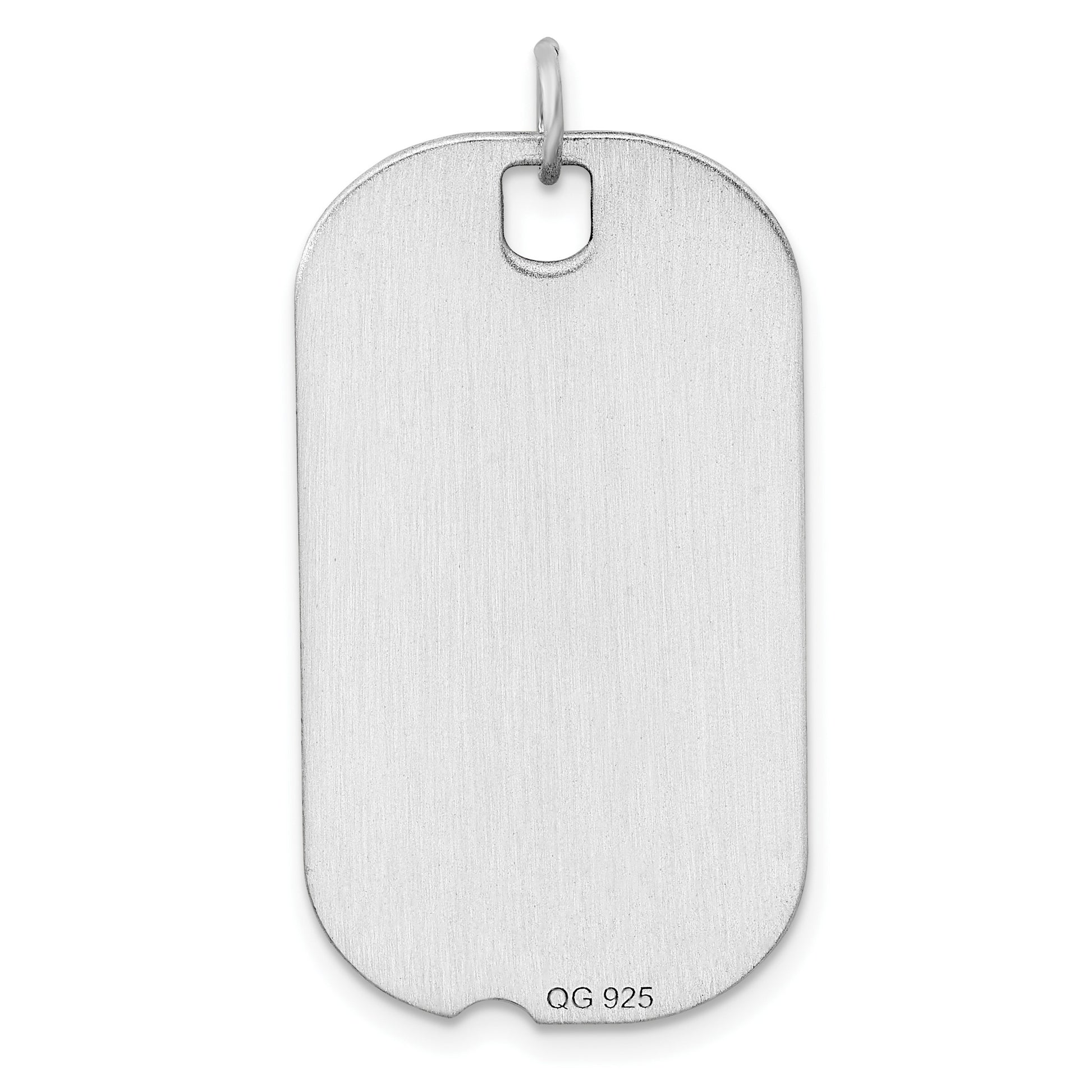 Sterling Silver Rhodium-plated Engravable Dog Tag Disc Charm