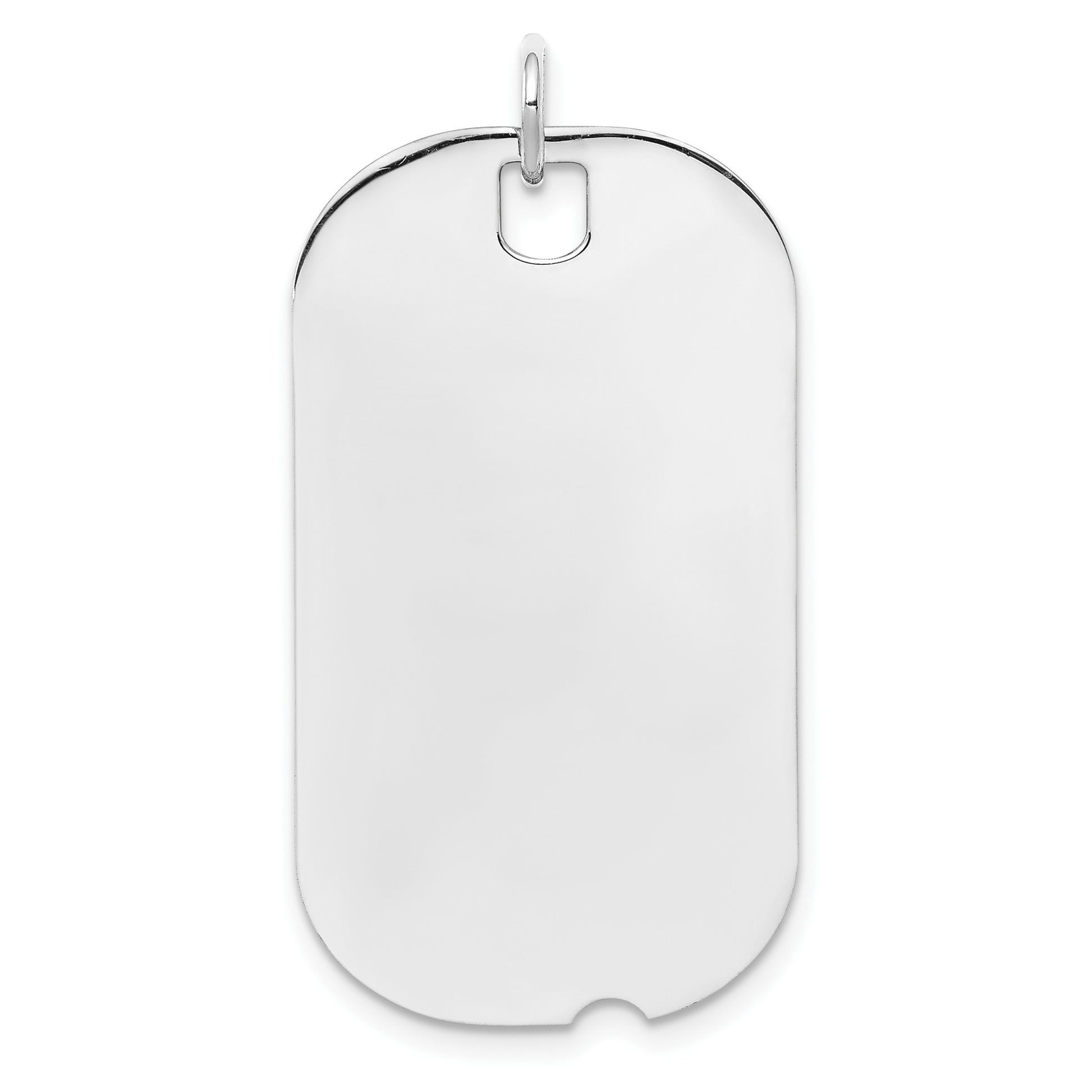 Sterling Silver Rhodium-plated Engravable Dog Tag Disc Charm