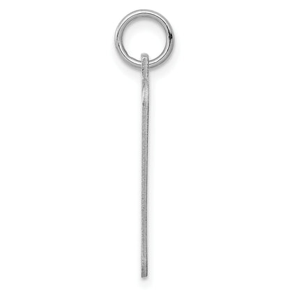 Sterling Silver Rhod.-plated Eng. Rect. Polish Front/Satin Back Disc Charm