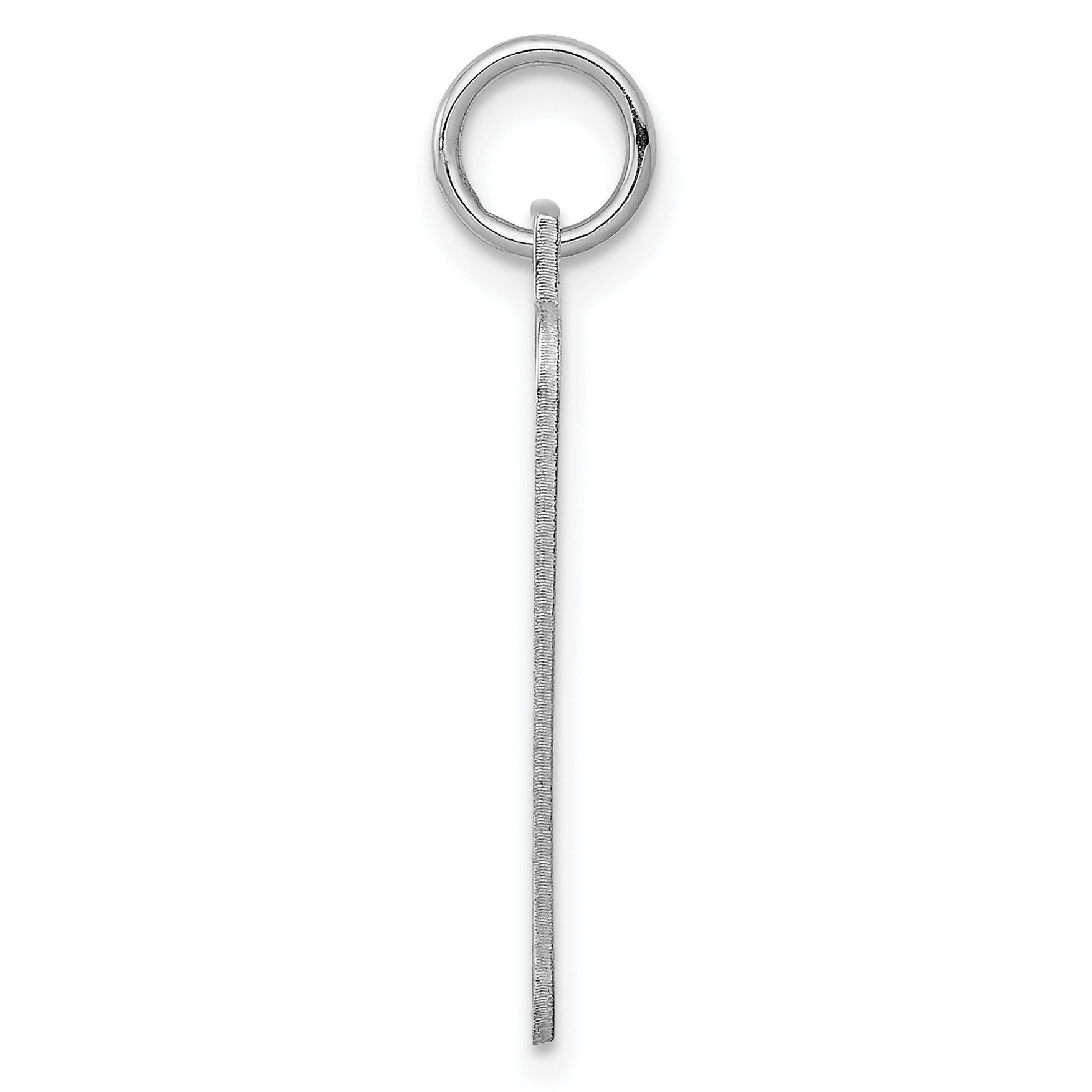 Sterling Silver Rhod.-plated Eng. Rect. Polish Front/Satin Back Disc Charm