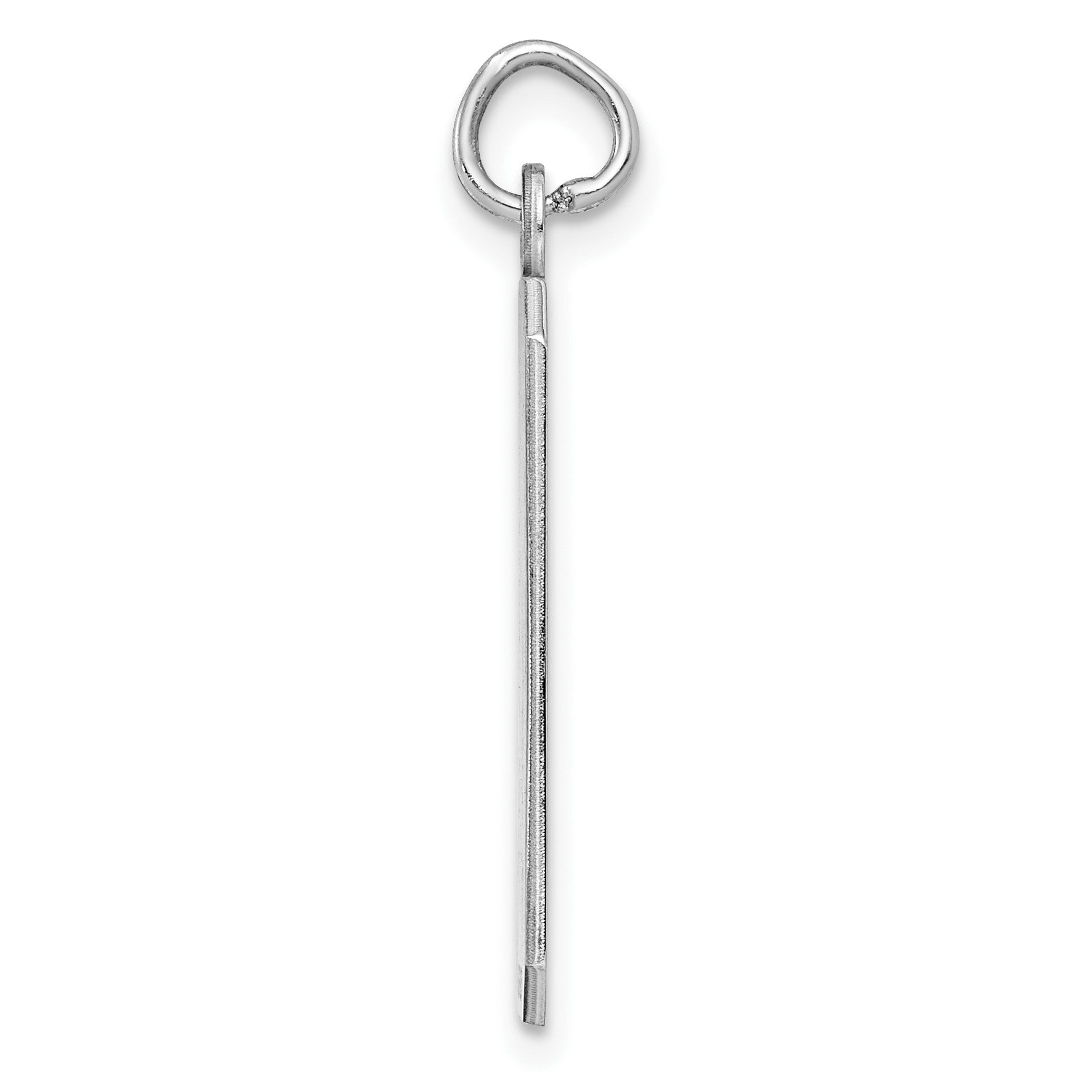 SSilver Rh-plt Engravable Rectangle Polished Front/Satin Back Disc Charm