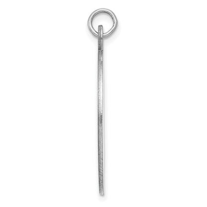 Sterling Silver Rhod-plate Eng. Oval Polish Front/Back Disc Charm