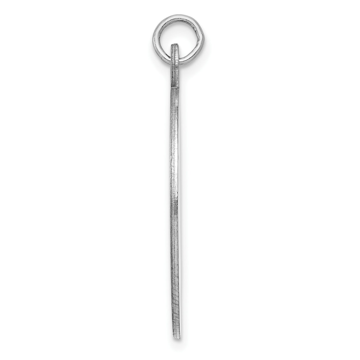 Sterling Silver Rhod-plate Eng. Oval Polish Front/Back Disc Charm