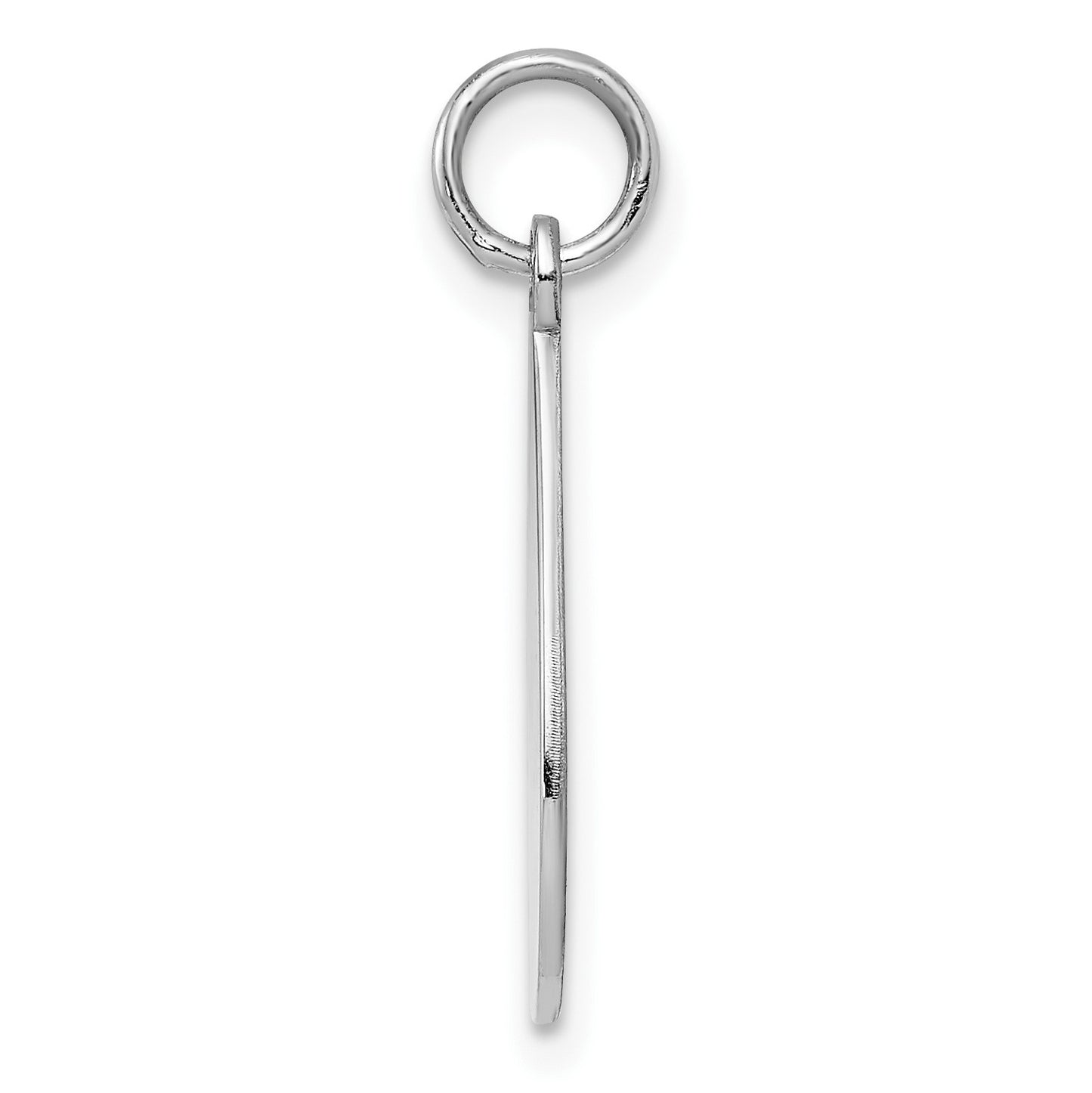 SSilver Rh-plt Engravable Teardrop Polished Front/Satin Back Disc Charm