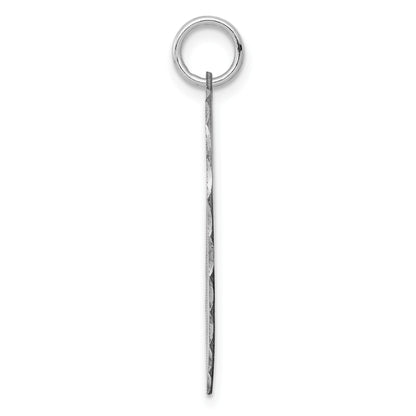 SS Rh-plt Engraveable Heart Patterned Polished Front/Satin Back Disc