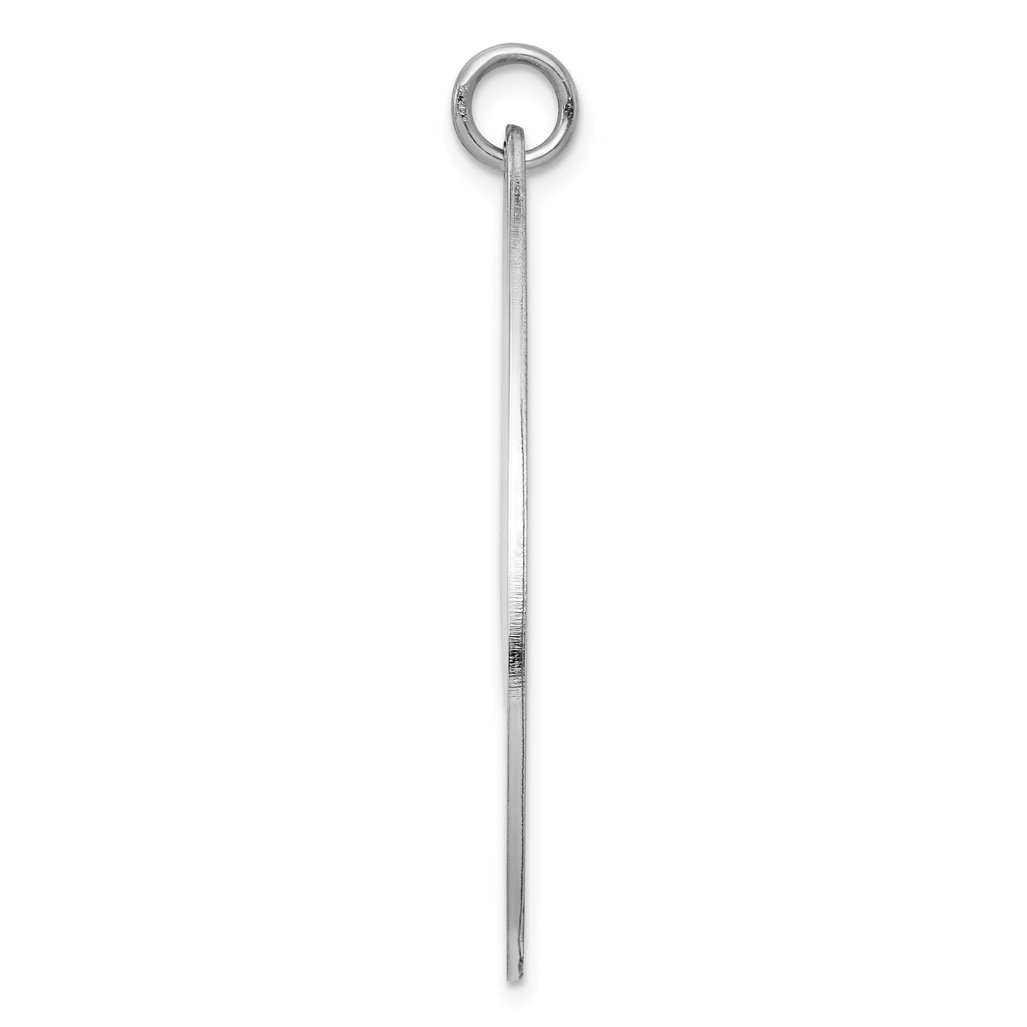 Sterling Silver Rh-plt Engravable Polished Front/Satin Back Disc Charm