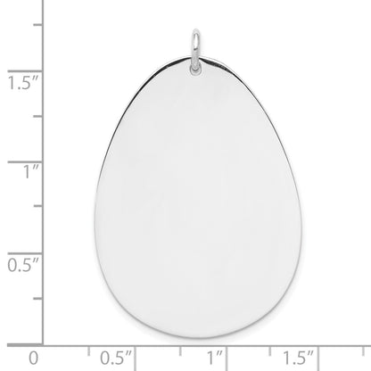 Sterling Silver Rh-plt Engravable Polished Front/Satin Back Disc Charm