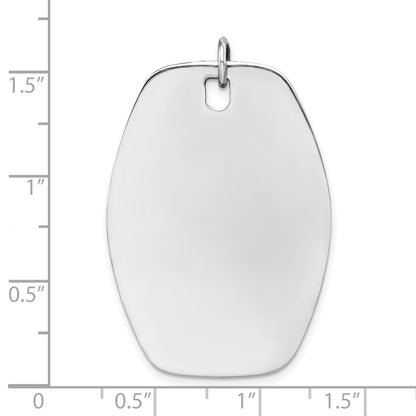 Sterling Silver Rh-plt Engravable Polished Front/Satin Back Disc Charm