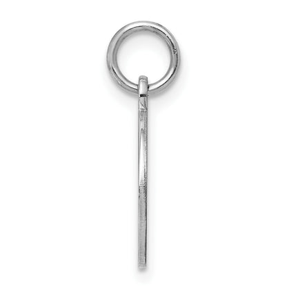 SS Rh-plt Engraveable Round Polished Front/Satin Back Disc Charm