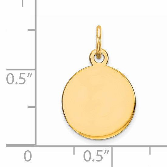 Sterling Silver GP Engraveable Round Polished Disc Charm