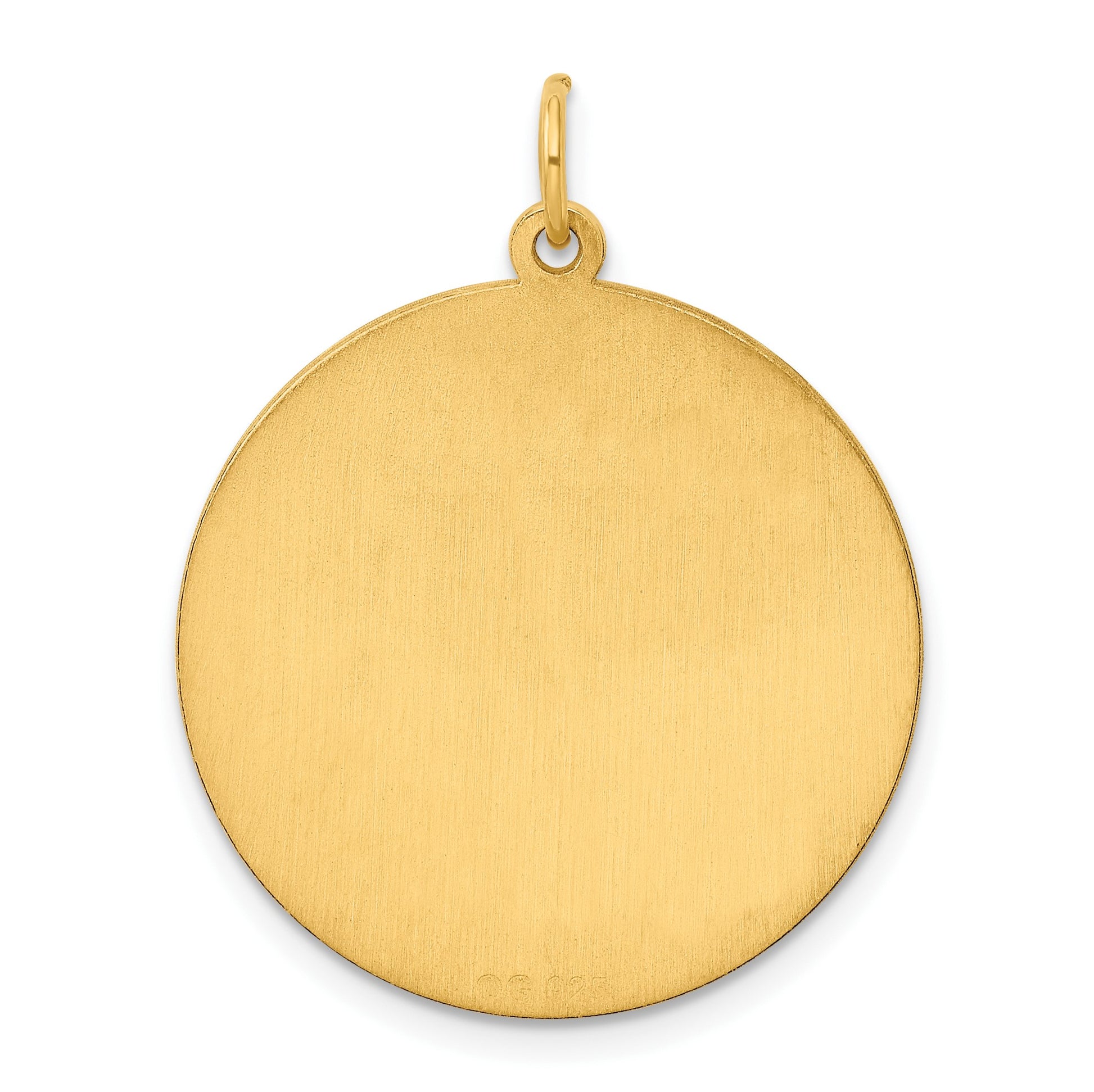 Sterling Silver GP Engraveable Round Polished Disc Charm