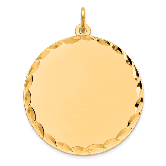 Sterling Silver GP Engraveable Round Polished Disc Charm