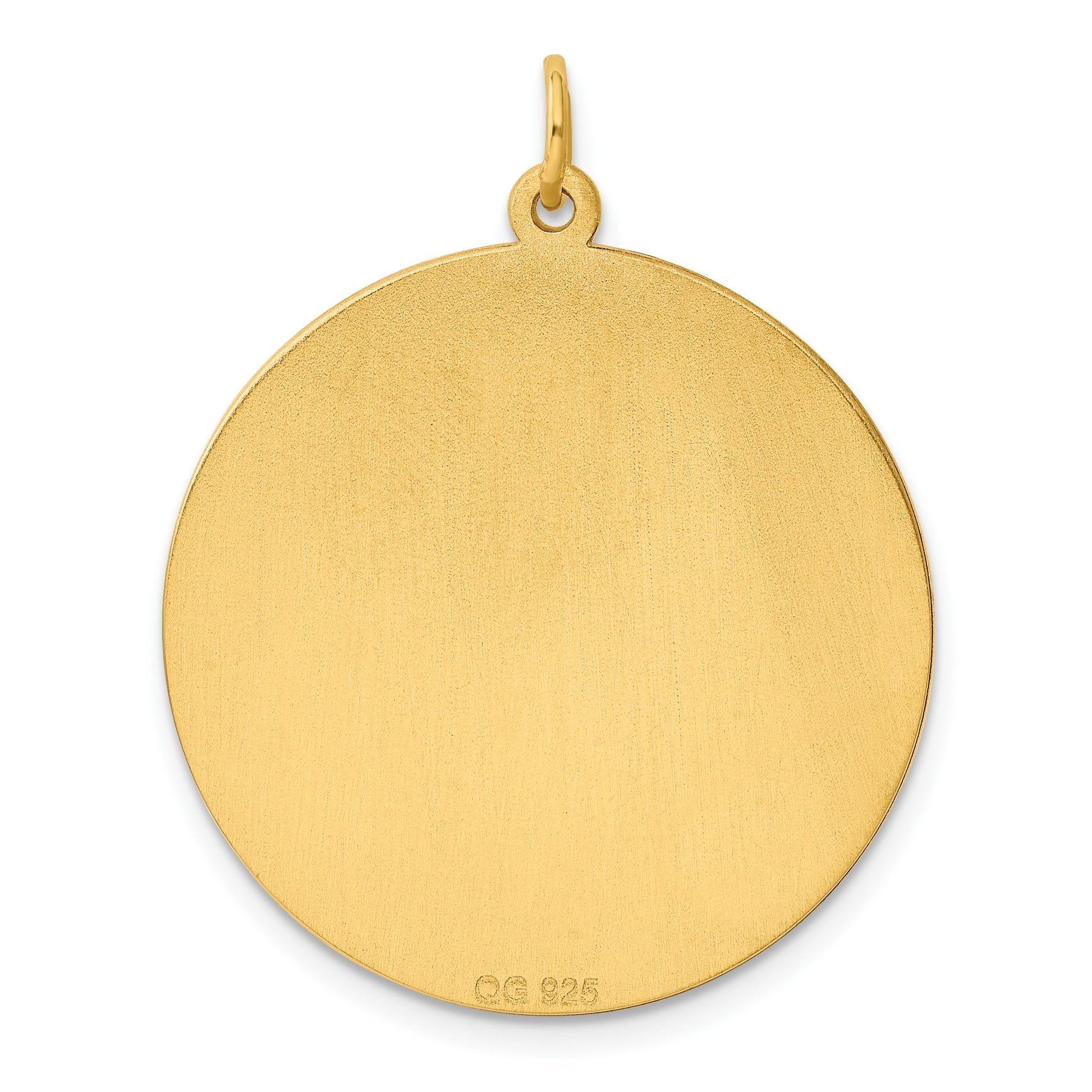 Sterling Silver GP Engraveable Round Polished Disc Charm