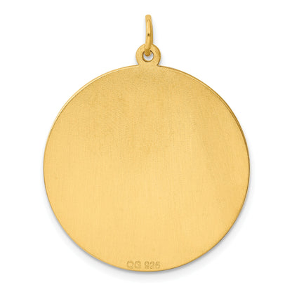 Sterling Silver GP Engraveable Round Polished Disc Charm