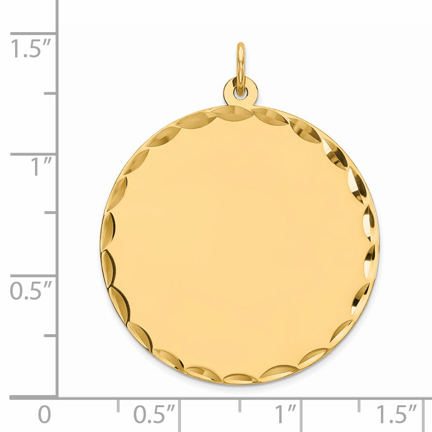 Sterling Silver GP Engraveable Round Polished Disc Charm