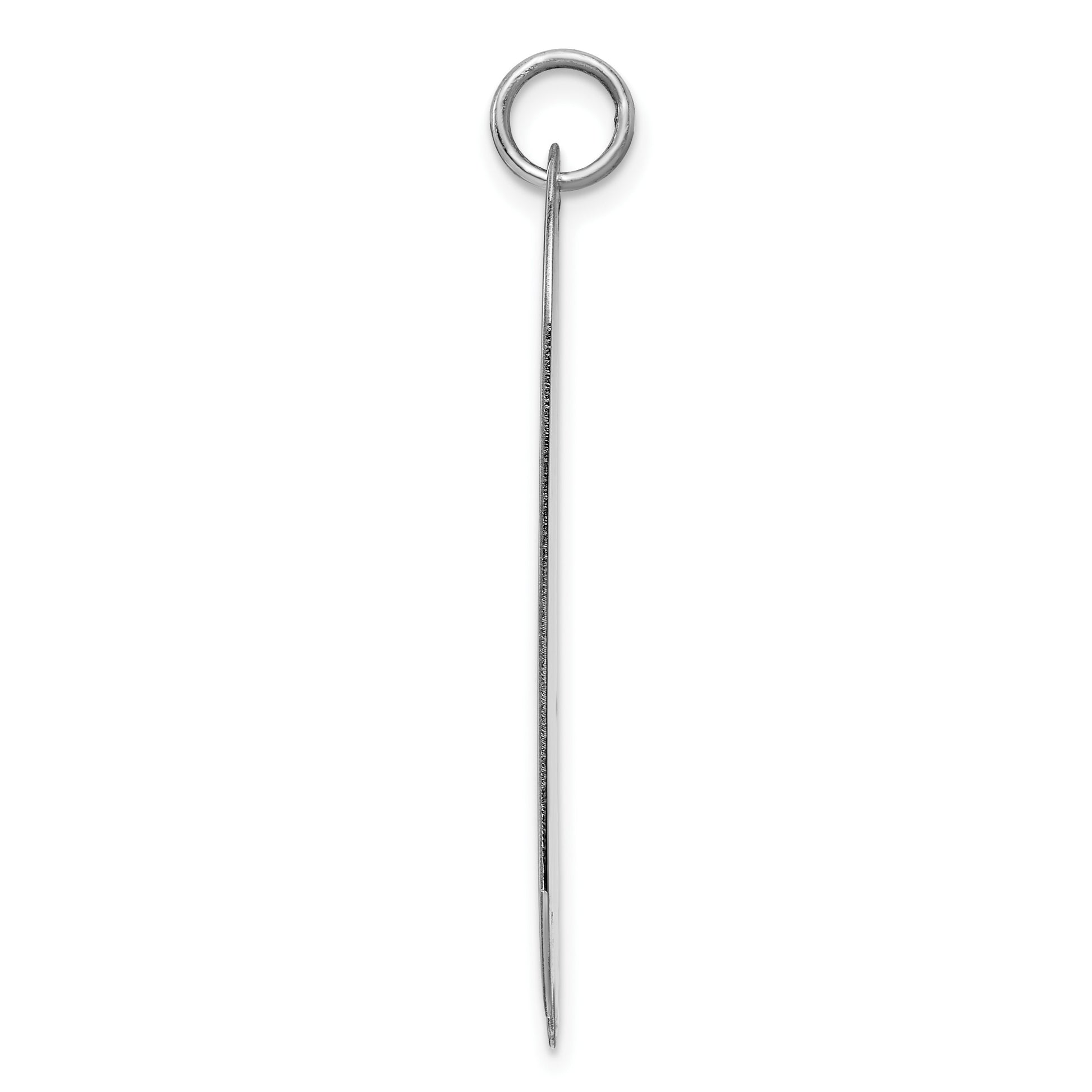 Sterling Silver Rhodium-plated Engravable Dog Tag Disc Charm