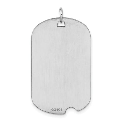 Sterling Silver Rhodium-plated Engravable Dog Tag Disc Charm