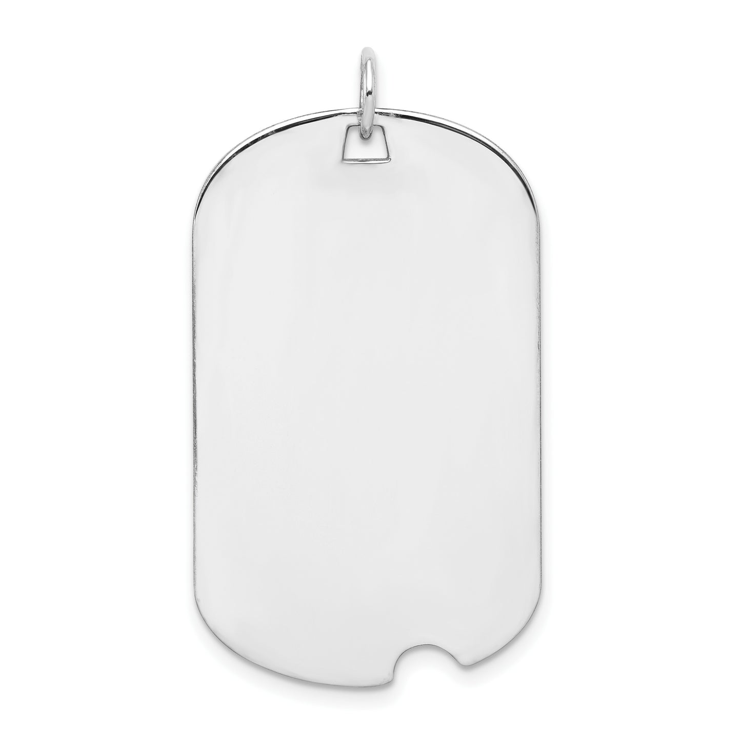 Sterling Silver Rhodium-plated Engravable Dog Tag Disc Charm