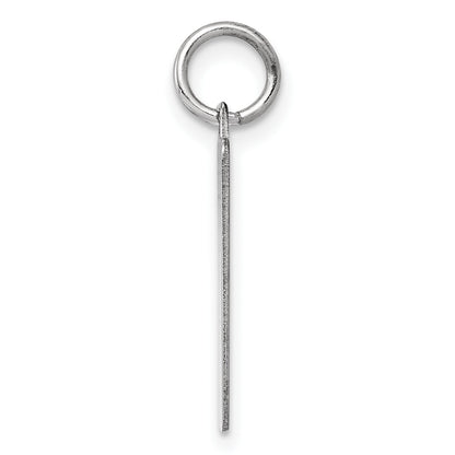 Sterling Silver Rhod-plate Eng. Rect. Polish Front/Satin Back Disc Charm