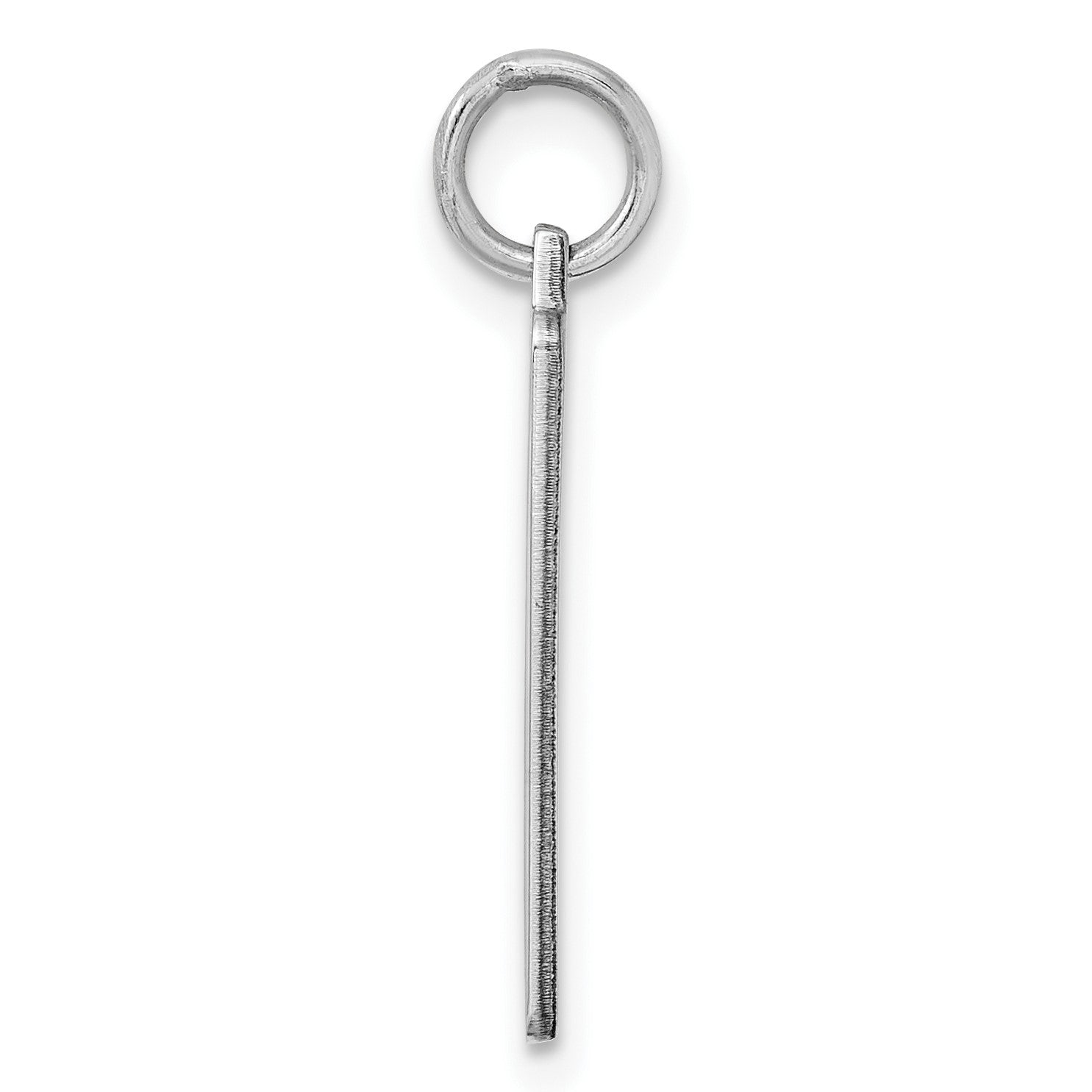 Sterling Silver Rhod-plate Eng. Rect. Polish Front & Back Disc Charm