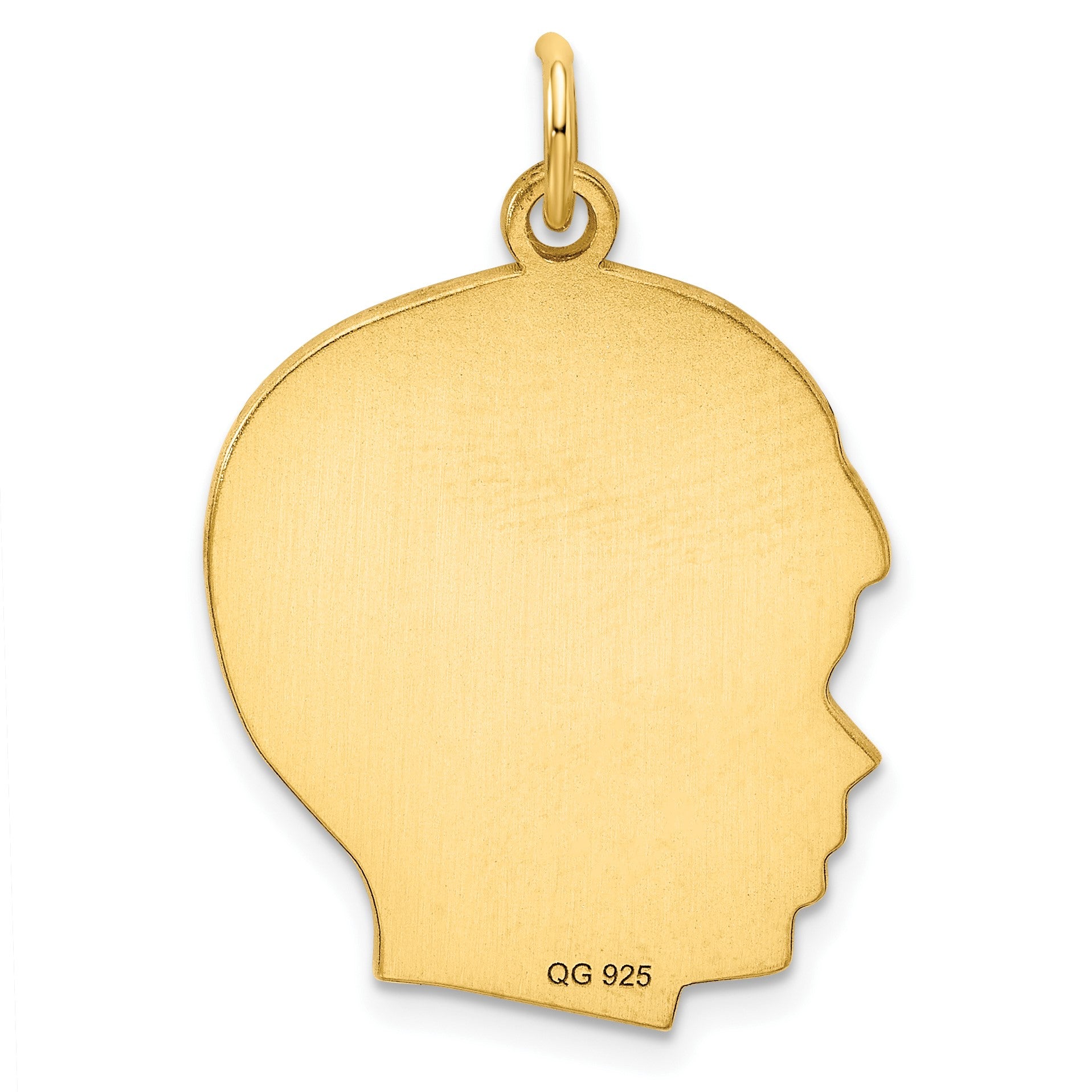 Sterling Silver GP Engravable Boy Polished Disc Charm