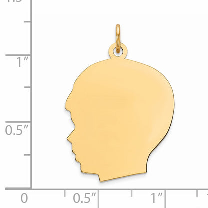 Sterling Silver GP Engravable Boy Polished Disc Charm