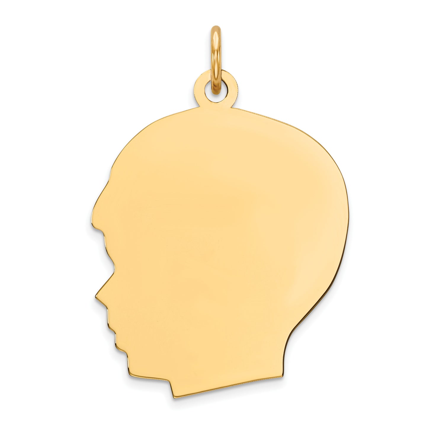 Sterling Silver GP Engravable Boy Polished Disc Charm