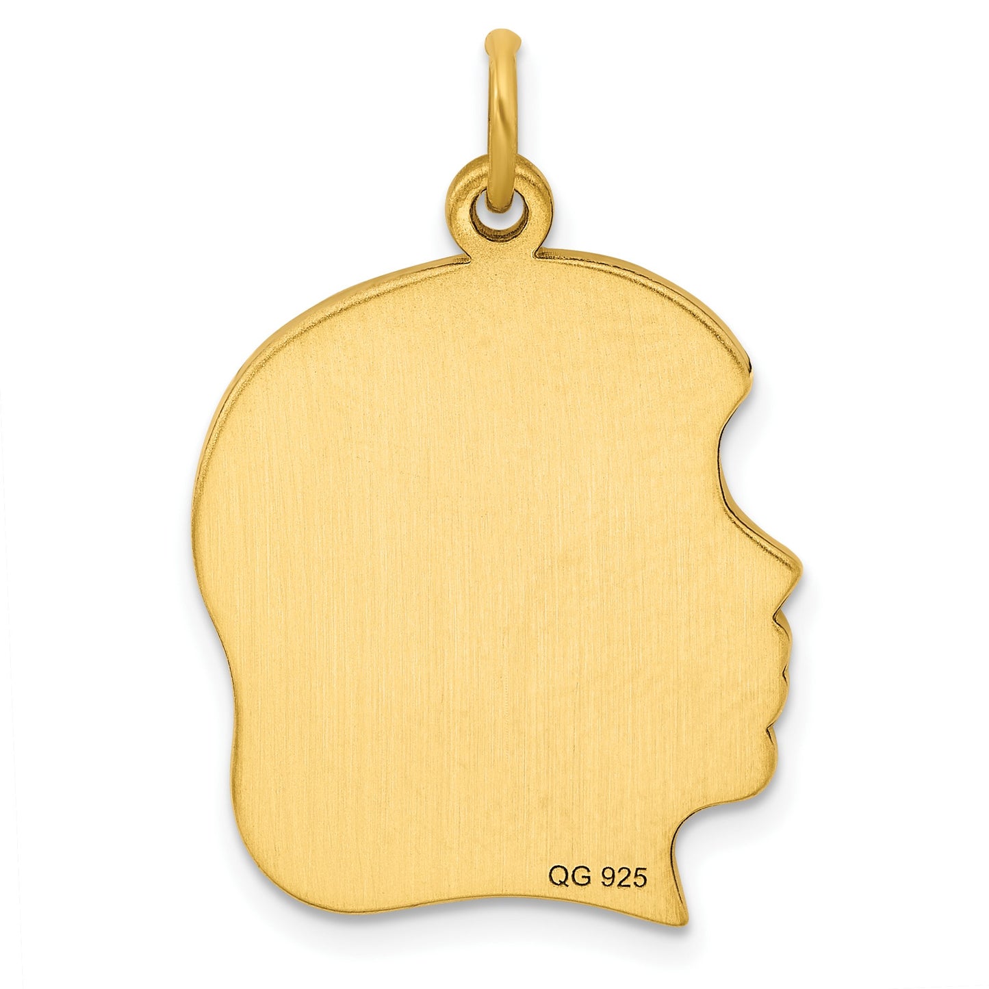 Sterling Silver GP Engravable Girl Polished Disc Charm