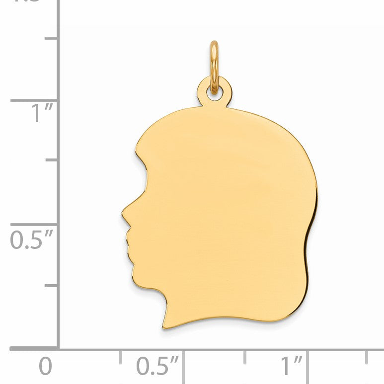 Sterling Silver GP Engravable Girl Polished Disc Charm
