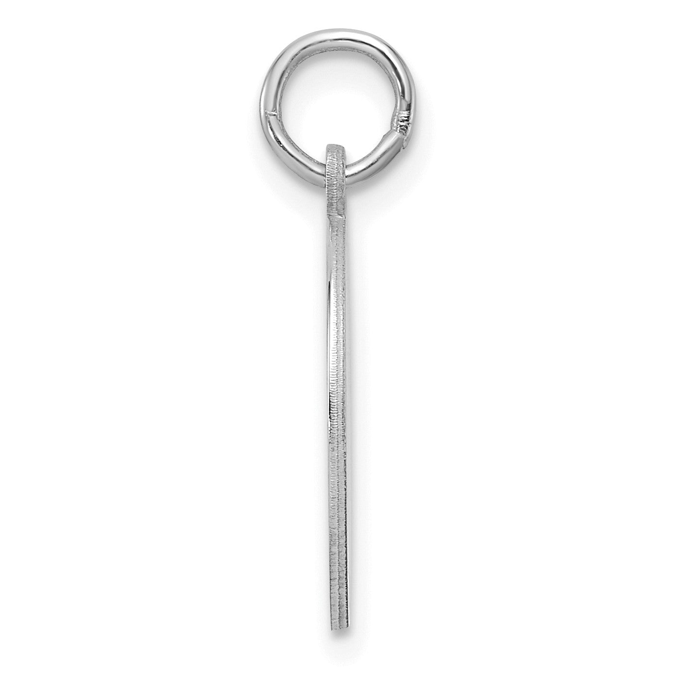 SS Rh-plt Engraveable Round Polished Front/Satin Back Disc Charm