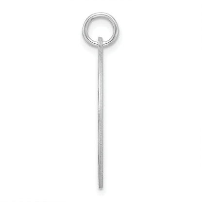 Sterling Silver Rhod-plated Eng. Rnd Polish Front/Satin Back Disc Charm