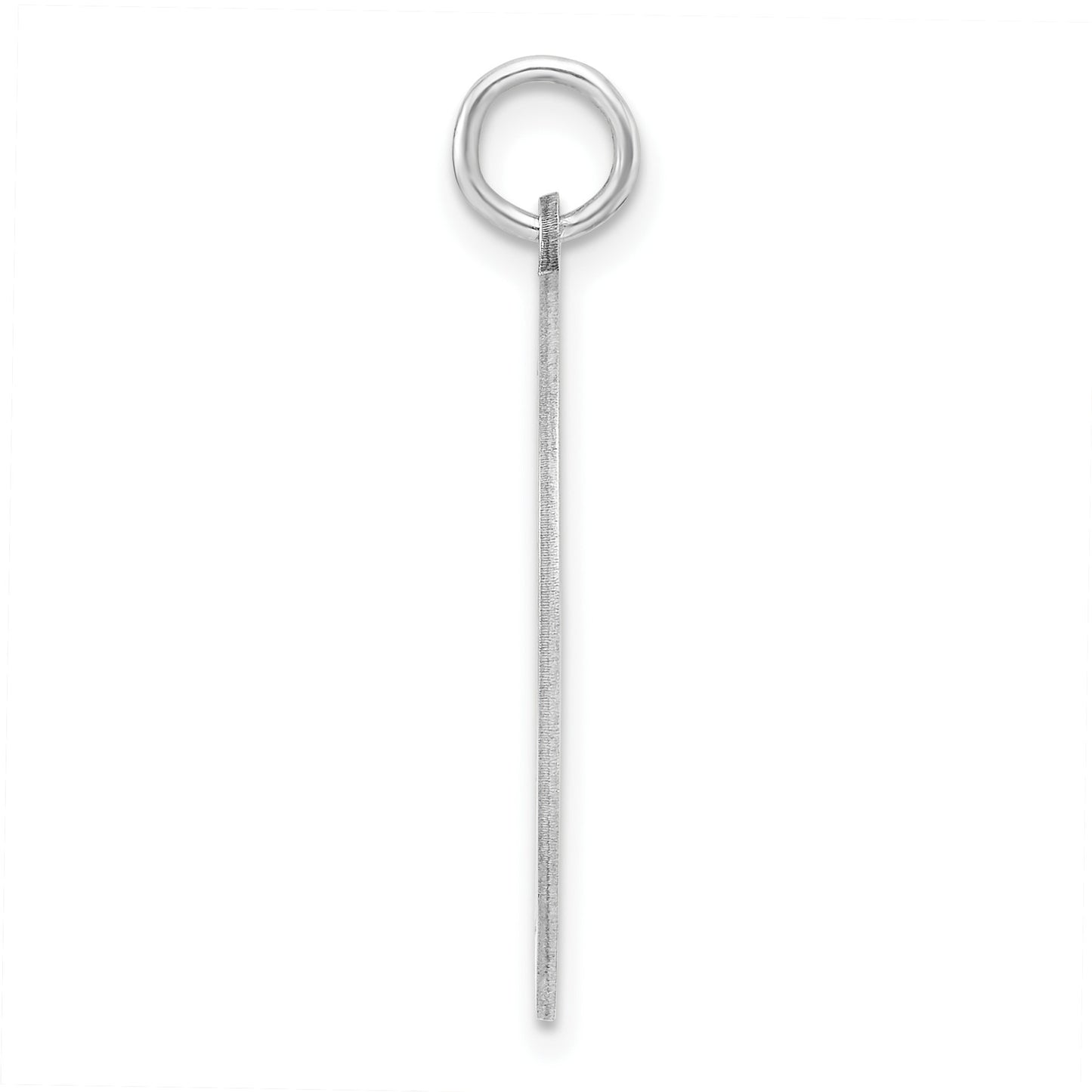 Sterling Silver Rhod-plated Eng. Rnd Polish Front/Satin Back Disc Charm