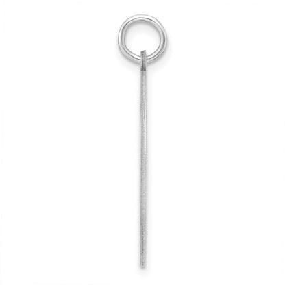 Sterling Silver Rhod-plated Eng. Rnd Polish Front/Satin Back Disc Charm