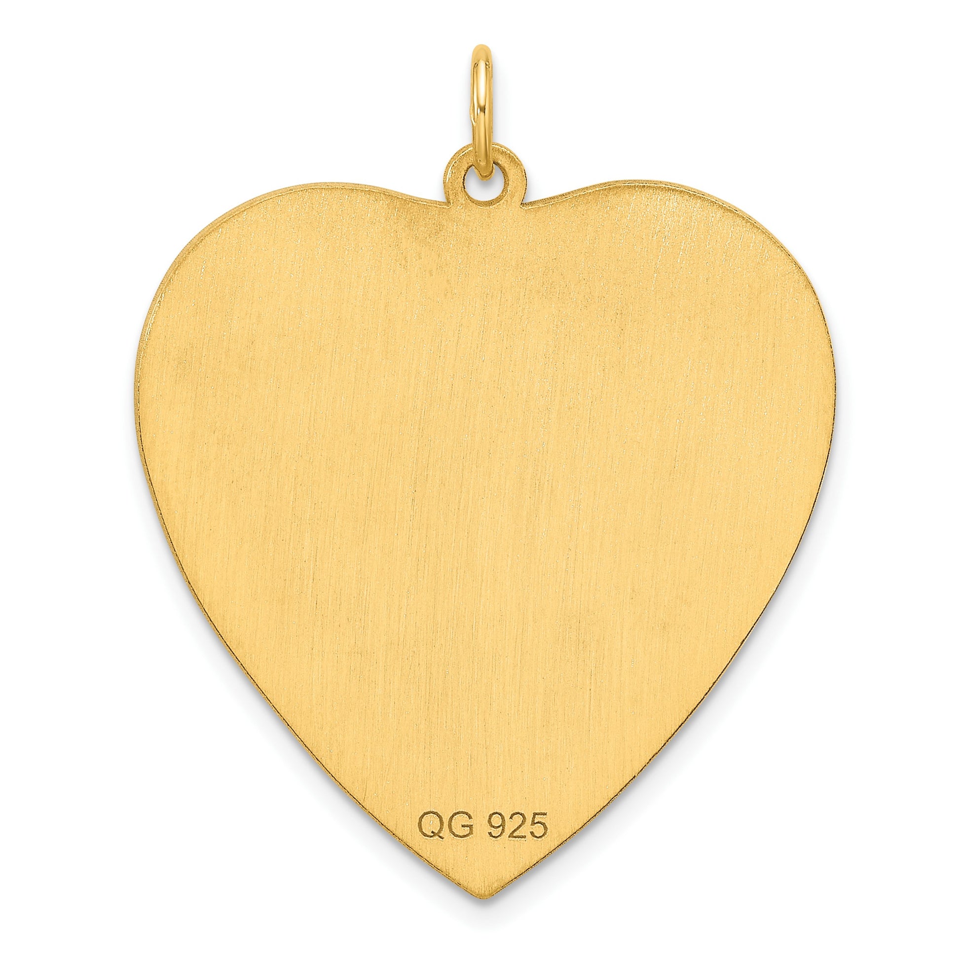 Sterling Silver GP Engraveable Heart Polished Disc Charm
