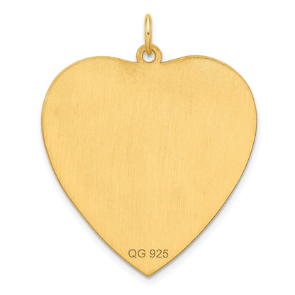 Sterling Silver GP Engraveable Heart Polished Disc Charm