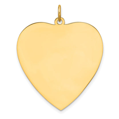 Sterling Silver GP Engraveable Heart Polished Disc Charm